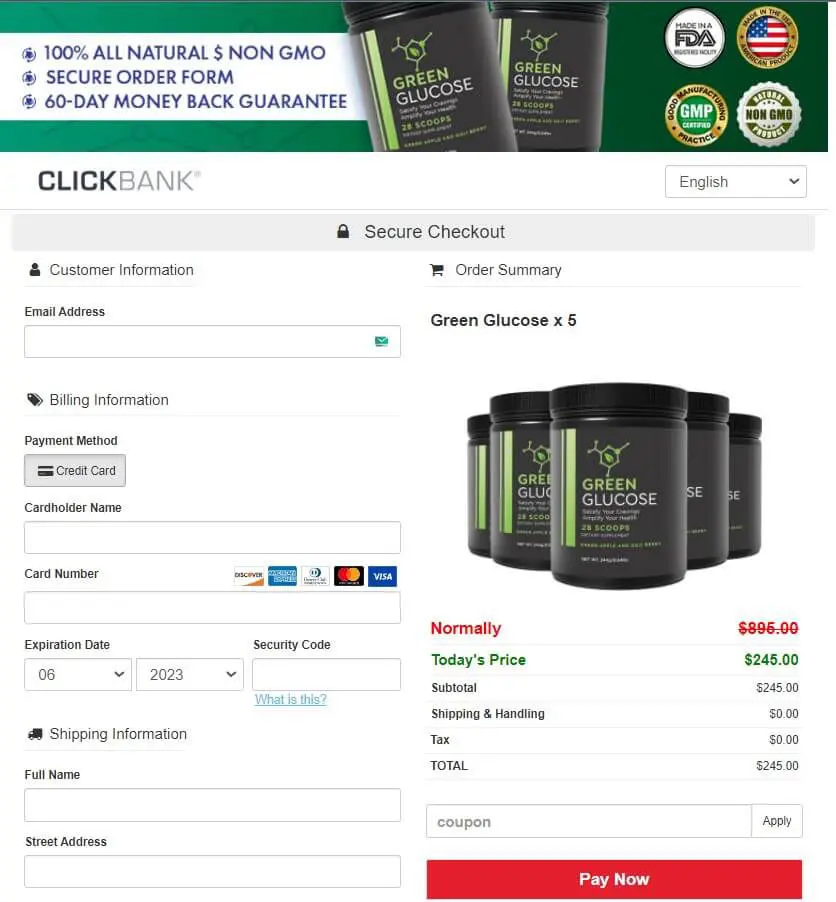 Green-Glucose-Secure-Checkout